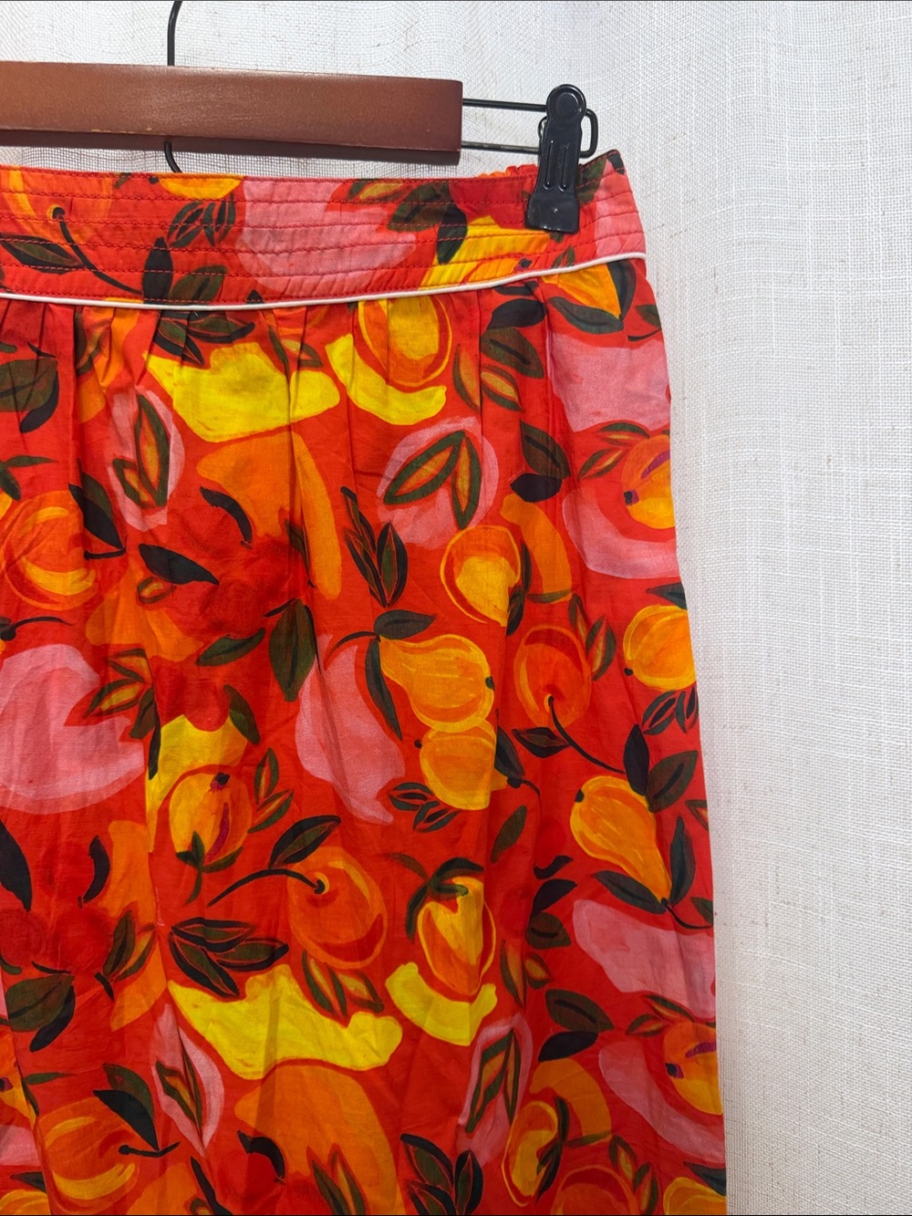 Farm Rio Anthropologie Floral Red Tiered Midi Skirt Size Medium Brand New W/Tags - Picture 5 of 11